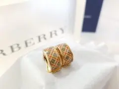 バーバリーイヤリング 未使用近 美品 JAL限定 ノバチェック ゴールド 美品