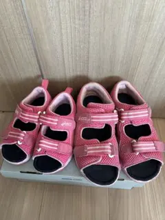 アシックス　2足　サンダル　姉妹　asics 15cm 19cm