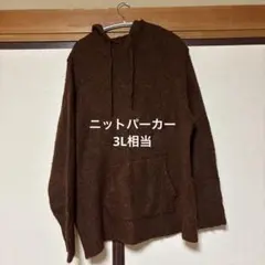 レディース ニットパーカー3L