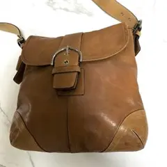 コーチ9481クロスボディバッグブラウンレザーショルダーバッグ斜めがけ