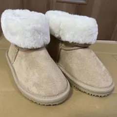 ムートンブーツ ショートブーツ ボアブーツ ベージュ　18センチ