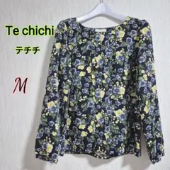 Te chichi│花柄長袖ブラウス│テチチ│ネイビー│花柄