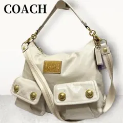 Y2K COACH 2way Shoulder bag poppy 00s 白