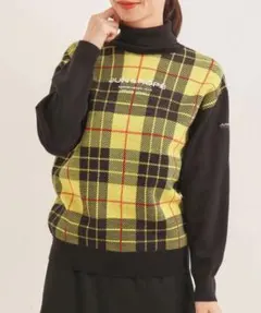Jun & Ropé ニット☆ プレイド柄タートル長袖プルオーバー