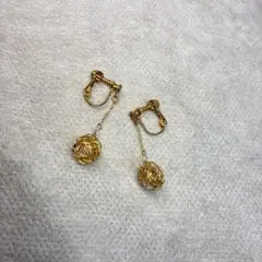 ゴールド イヤリング ワイヤーボール