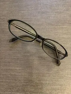 ブラックオーバルフレームメガネ (度入り用)