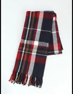 LOWRYSFARM チェック柄 マフラー ネイビー レッド