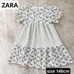 【美品】ZARA ペイズリー柄 半袖ワンピース 140cm