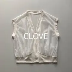 美品 CLOVE チュール ギャザー シアーベスト シアーカーディガン