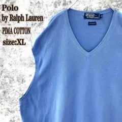IS63【大人気】ポロバイラルフローレン無地ピマコットン薄手Vネックジレベスト