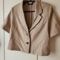 ベージュ ショート丈ジャケット Mサイズ