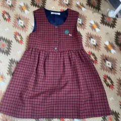 FAMILIAR チェック柄ノースリーブワンピース 120