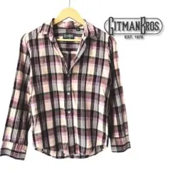 【USA製】Gitman Bros チェックシャツ ピンク S相当