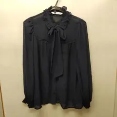 ZARA　紺ブラウス　XSサイズ