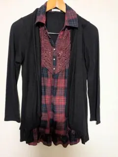 axes femme 長袖 チェック柄 カットソー Mのサムネイル
