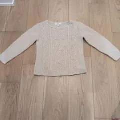 UNIQLO キッズ ケーブルニットセーター 120cm ベージュ