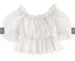 新品　シアーギャザーショート丈ブラウス[tu541]