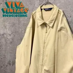 レア【古着】ポロバイラルフローレン スウィングトップ ベージュ メンズ3XL