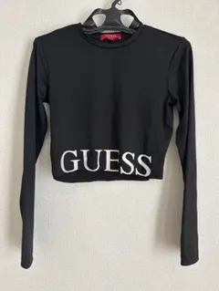 グ*ス様 GUESS クロップド丈 長袖カットソー ブラックのサムネイル