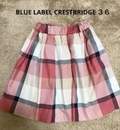 クレストブリッジ　ブルーレーベル　サイズ36 チェック柄フレアスカート　日本製