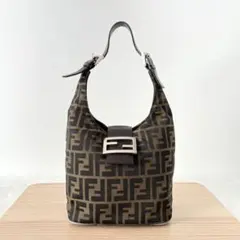 FENDI フェンディ ズッカ マンマバケット ハンドバッグ FF金具 ブラウン