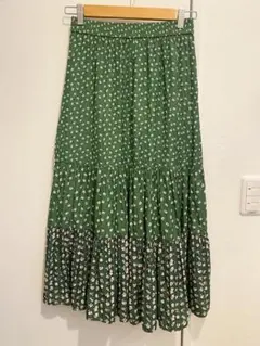 UNIQLO ポール&ジョー 花柄　ティアードスカート　Mサイズ　グリーン