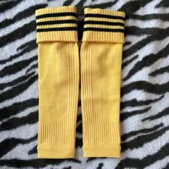 新品カーフソックス　イエロー サッカーソックス 黒ストライプ
