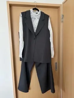 しまむら komachi レースプルオーバー ジレベスト ワイドパンツ