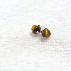 タイガーアイスタッドピアス4㎜