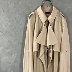 ヴィンテージ　スプリングコート　コート　無地　古着　ベージュ　XL HD13