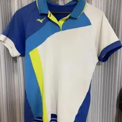 MIZUNO ゲームシャツ ポロシャツ イエロー ブルー Mサイズ - メルカリ