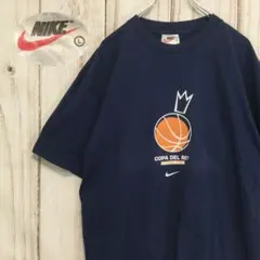 【ナイキ 半袖プリントTシャツ】00s ハンガリー製 2XL ネイビー 古着