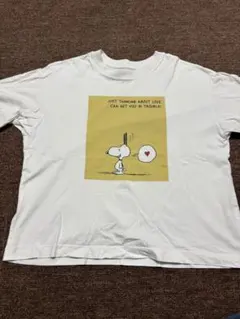 ユニクロ　スヌーピー Tシャツ ホワイト PEANUTS