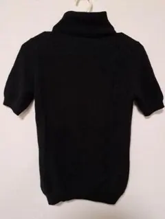 週末値引き]ユニクロ　カシミア　タートルネックセーター半袖ニット 黒　S