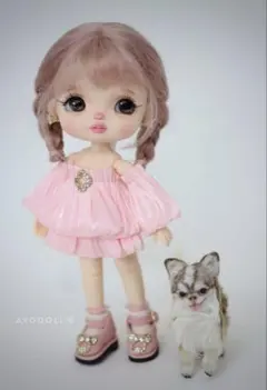 ドール服 ラベンダーオフショルダーAyodoll スタンダードサイズ オビツ