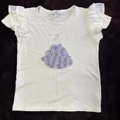 組曲　フリル袖 ホワイト Tシャツ
