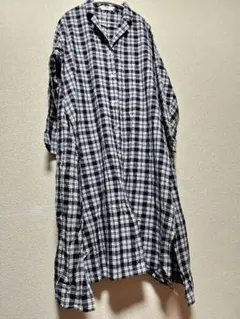 UNIQLO ユニクロ Ｌ チェック柄 シャツ ワンピ 長袖 大きめ ゆるだぼ