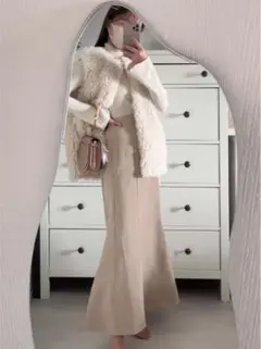 GRL マーメイドフレアスカートベージュS美品