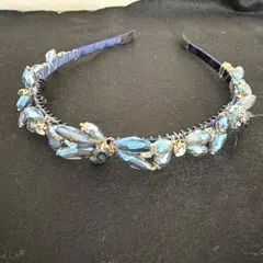 ⭐️新品未使用青色系装飾付きヘアバンド