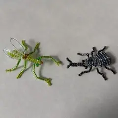 ビーズ昆虫 カマキリとカブトムシ
