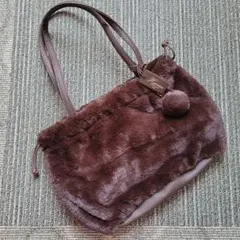 ハリス ♡　ふわふわ　ファー　トートバッグ　ブラウン