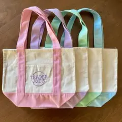トレーダージョーズ ミニパステルキャンバストートバッグ 4枚セット