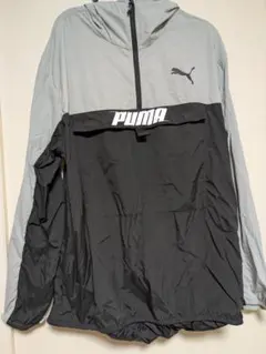 PUMA フード付きナイロンジャケット グレー/ブラック