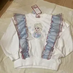 120 綿100 裏毛　アナ雪　エルサ　フリル　トレーナー