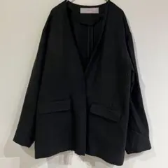 ジャーナルスタンダード ノーカラージャケット リネン混 ブラック春ジャケット