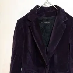 ZARA BASIC 【S】テーラードジャケット パープル ベルベット ザラ