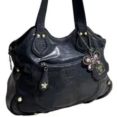 ANNA SUI ドリトル トートバッグ バタフライチャーム パスケース付 黒 ANNA SUI ドリトル トートバッグ バタフライチャーム パスケース付 黒
