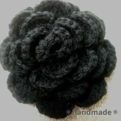 ＊Thankyou価格＊ 大きな黒薔薇モチーフのヘアゴム かぎ針編み