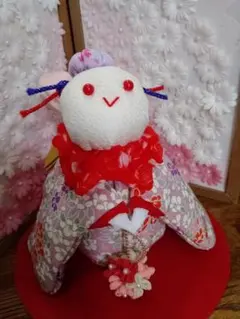 ハンドメイドウサギお姫様人形 着物 古布 ウサギ ぬいぐるみ 匿名配送