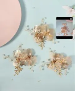 ウェディング ヘッドドレス 花モチーフ